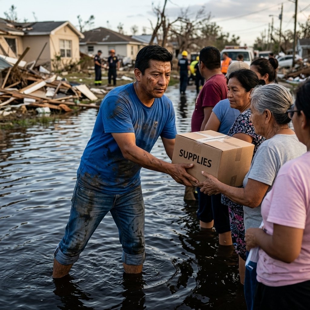 Apoyando en desastre